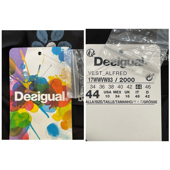 Desigual black dress with sheer sleeves and embroidery work size 10 formal NWT - Picture 15 of 16